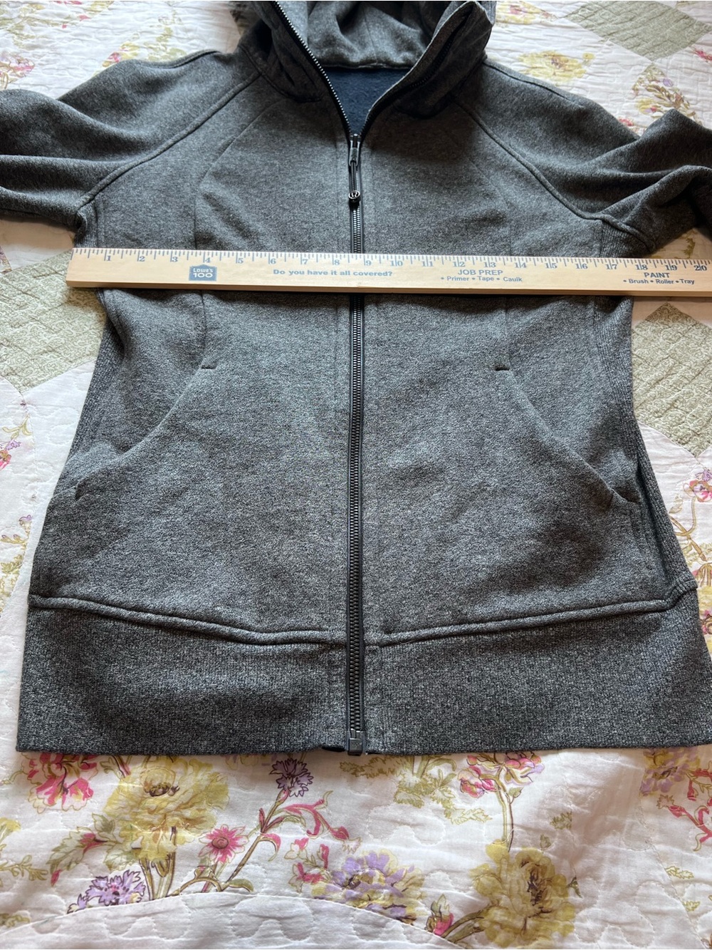 Lululemon Scuba Full Zip Hoodie Jacket Heathered Grey Size 8 - Picture 9 of 11